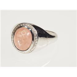#18-STERLING SILVER MORGANITE (7.8G) RING SIZE 11
