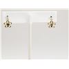 Image 1 : #20-10KT GOLD  FLORAL  PATTERNED DROP  STYLE EARRINGS WITH