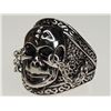 Image 1 : #35-STERLING SILVER MEN'S SKULL RING SIZE 10