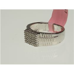 #37-STERLING SILVER DIAMOND(0.42CT) RING WITH