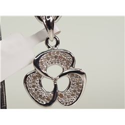 #38-STERLING SILVER DIAMOND PENDANT  WITH