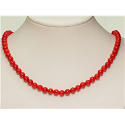 #42-POLY CORAL NECKLACE WITH MAGNETIC  CLASP