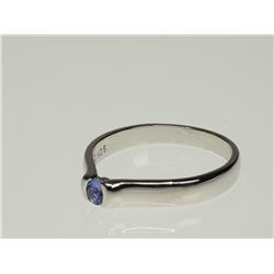 #46-STERLING SILVER TANZANITE(0.30CT) RING SIZE 10.25