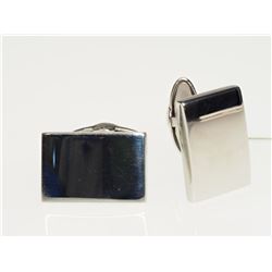 #49-STAINLESS STEEL RECTANGLE  POLISH CUFFLINKS