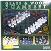 Image 1 : GLASS AND WOOD 3 GAME SET