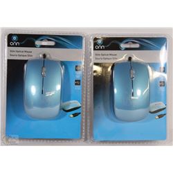 CASE OF 2 ONN SLIM OPTICALS MICE