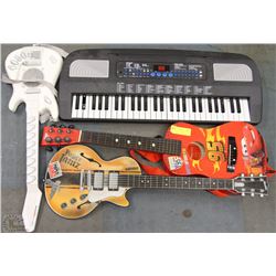3 MUSICAL GUITARS INCLUDING CARS ACCOUSTIC,PAPER