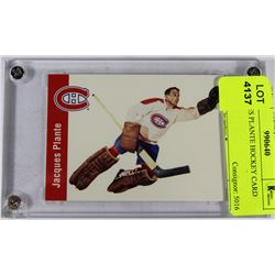 JACQUES PLANTE HOCKEY CARD