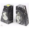 Image 2 : AMMONITE FOSSIL BOOKENDS FROM CRETACEOUS PERIOD