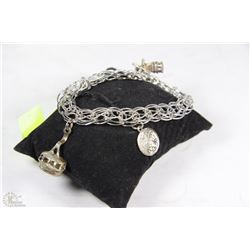 STERLING SILVER CHARM BRACELET WITH CHARMS