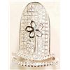 Image 1 : #8-STERLING SILVER CUBIC ZIRCONIA FLOWER DESIGN