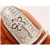 Image 2 : #8-STERLING SILVER CUBIC ZIRCONIA FLOWER DESIGN