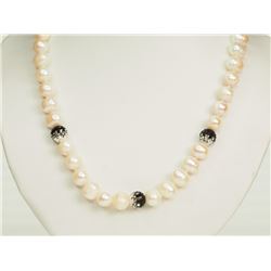 #21-STERLING SILVER CLASP FRESH WATER PEARL AND