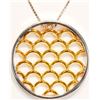 Image 1 : #50-STERLING SILVER CIRCLE GRID PENDANT WITH
