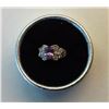 Image 1 : NATURAL TANZANITE & WHITE TOPAZ RING SZ 8
