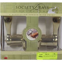 NEW POLISHED BRASS ENTRY SET