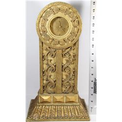 TALL GOLD LEAF DECORATIVE CLOCK 15"H