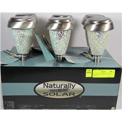 LOT OF 6 SOLAR WHITE CRACKLE LIGHTS