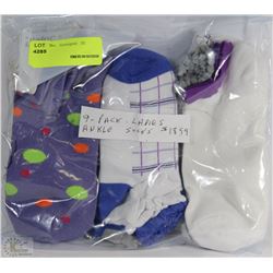 NINE PAIRS OF LADIES ANKLE SOCKS