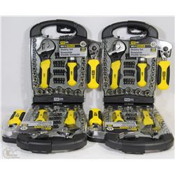 CASE OF 4 NEW FIX IT 45PCS STUBBY SOCKET SET