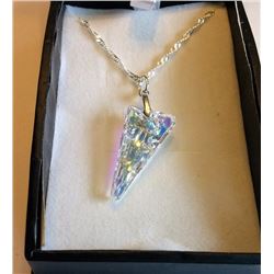 SPEAR SHAPED SWAROVSKI CRYSTAL PENDANT