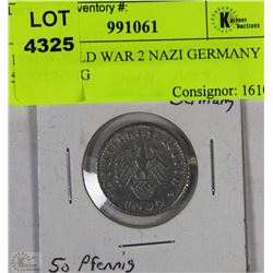 1940 WORLD WAR 2 NAZI GERMANY 50 PFENNIG