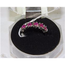 #6-NATURAL RED RUBY .925 SOLID SILVER SIZE 6