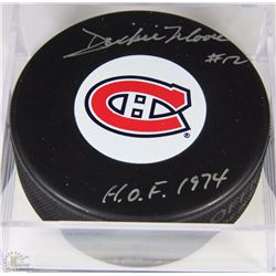 DICKIE MOORE SIGNED PUCK WITH COA