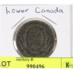 1837 LOWER CANADA VF HALF PENNY