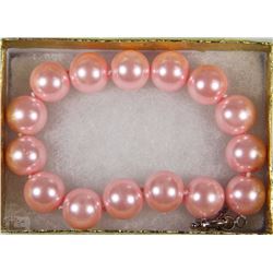 #23-12mm SEASHELL PEARL BRACELET - PINK