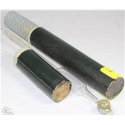 ANTIQUE GLASS & MERCURY SACCHAROMETER WITH