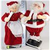 Image 1 : LIGHT UP ANIMATED MR. AND MRS. SANTA CLAUS