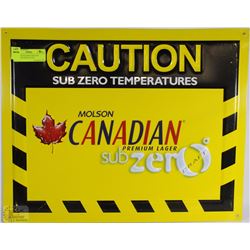 CAUTION SUB ZERO MOLSON CANADIAN METAL SIGN