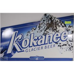 METAL KOKANEE GLACIER BEER SIGN - 19" X 30"