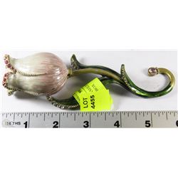 VINTAGE ASHLEY PEWTER ROSE TRINKET BOX