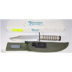 BRAND NEW TOMAHAWK SURVIVAL 8" KNIFE WITH SURVIVAL