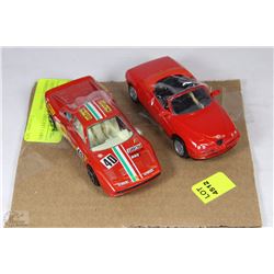 SET OF 2 VINTAGE DIECAST CARS; PORSCHE, FERRARI