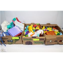 3 FLATS OF PLAYDOH AND ACCESSORIES