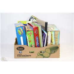 BOX WITH NEW & PREVIOUSLY ENJOYED GAMES INCL.