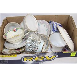 CHINA TEA CUPS AND SAUCERS INCL.SALISBURY,PARAGON