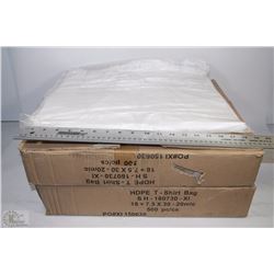 TWO BOXES OF T-SHIRT BAGS - APPROX 900+ TOTAL