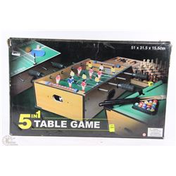 5-IN1 TABLE GAME TENNIS, CHESS, BACKGAMMON, SOCCER