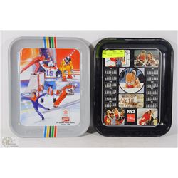 PAIR OF COKE TRAYS 1988 OLYMPIC & 1982 COKE