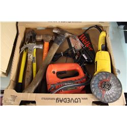 FLAT WITH DEWALT GRINDER, BLACK & DECKER JIGSAW,