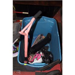 LARGE BLUE BIN OUTDOOR FUN STUFF