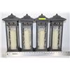 Image 1 : SET OF 4 METAL & GLASS HEAVY DUTY SOLAR LIGHTS
