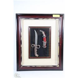 DAGGER & CASE IN DISPLAY CASE - 19" X 23"