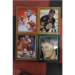 LOT OF 4 NHL FRAMED ARTIST PRINTS STEVE YZERMAN,