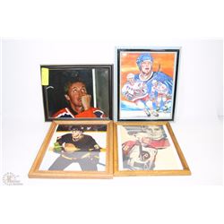 FLAT OF NHL FRAMED PHOTOS& ARTWORK WAYNE GRETZKY