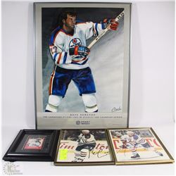COLLECTION OF THREE FRAMED HOCKEY COLLECTIBLES